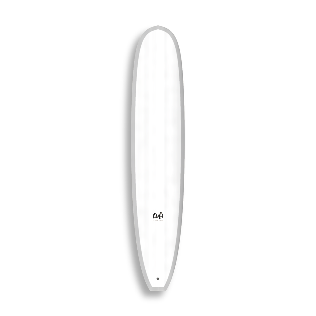 Longboard California Dream da Lufi Surf Co na cor Branco, visto pelo deck