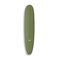 Longboard California Dream da Lufi Surf Co na cor Oliva, visto pelo deck