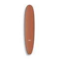 Longboard Gladiator da Lufi Surf Co na cor Terracota, visto pelo deck