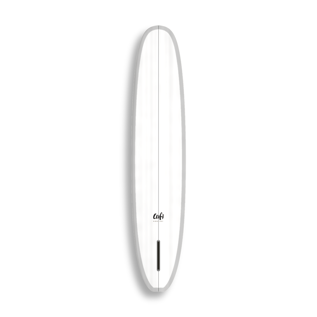 Longboard La Union da Lufi Surf Co na cor Branco, visto pelo bottom
