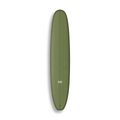 Longboard La Union da Lufi Surf Co na cor Oliva, visto pelo deck