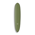 Longboard Magic da Lufi Surf Co na cor Oliva, visto pelo deck