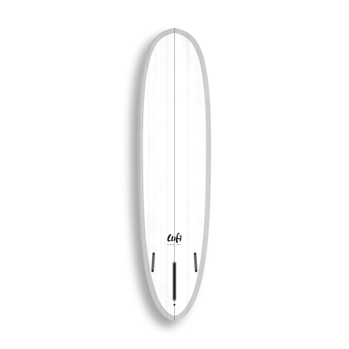 Mid-length Mini Magic da Lufi Surf Co na cor Branco, visto pelo bottom