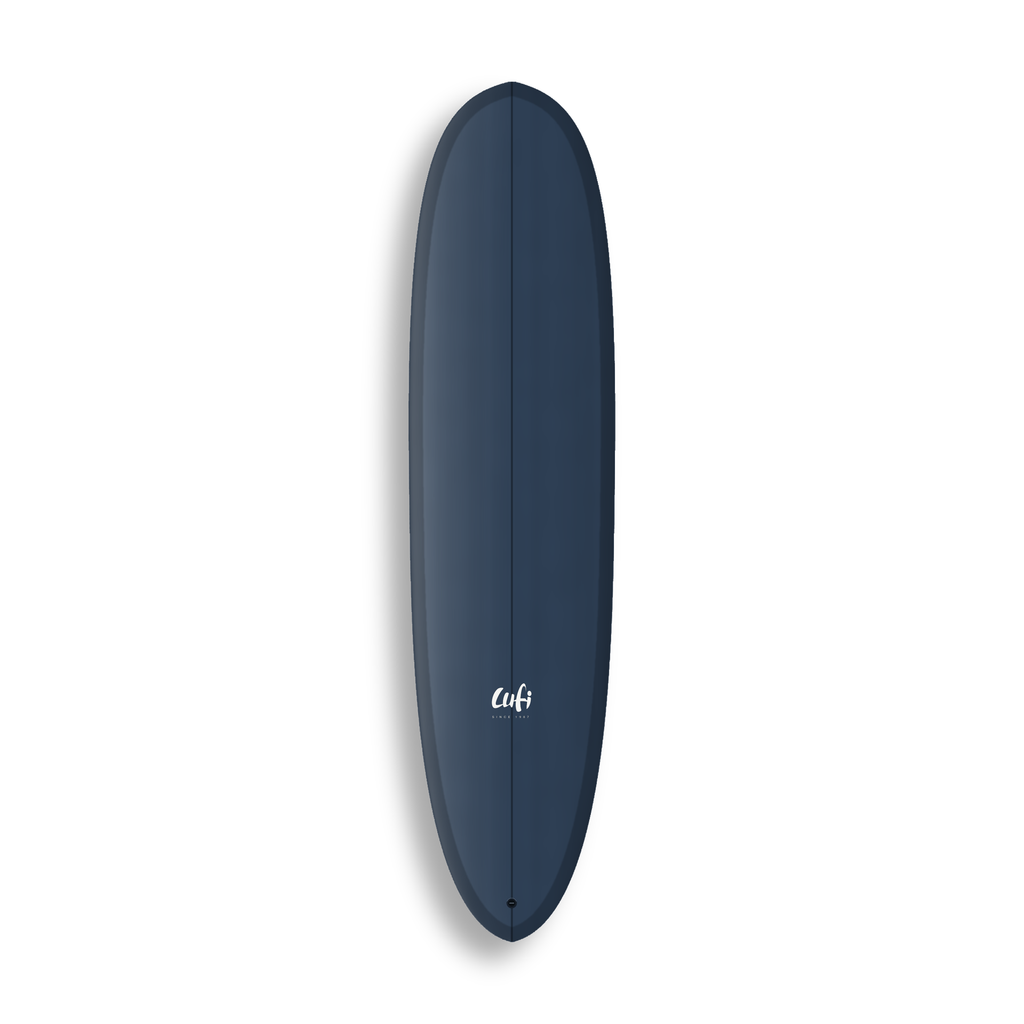 Mid-length Mini Magic da Lufi Surf Co na cor Azul Marinho, visto pelo deck