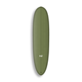 Mid-length Mini Magic da Lufi Surf Co na cor Oliva, visto pelo deck