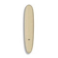 Longboard Noosa Secret da Lufi Surf Co na cor Areia, visto pelo deck