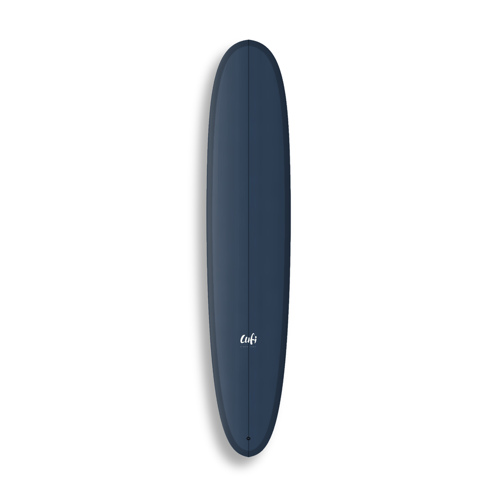 Longboard Noosa Secret da Lufi Surf Co na cor Azul Marinho, visto pelo deck