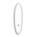 Mid-length Round Twin da Lufi Surf Co na cor Branco, visto pelo deck