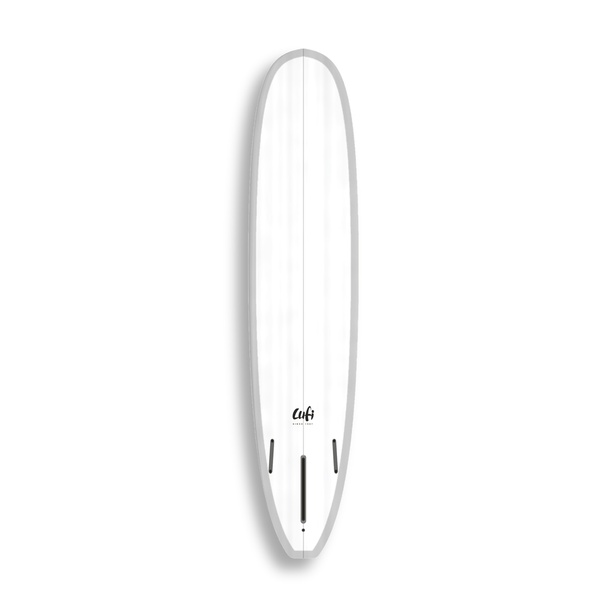 Longboard Sea Captain da Lufi Surf Co na cor Branco, visto pelo bottom