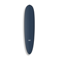 Longboard Sea Devil da Lufi Surf Co na cor azul marinho, visto pelo deck