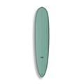 Longboard Sea Devil da Lufi Surf Co na cor Verde Água, visto pelo deck