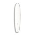 Longboard The One da Lufi Surf Co na cor Branco, visto pelo deck